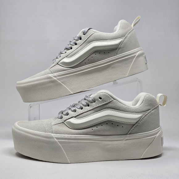 Vans Knu Stack White Chunky Platform Sneakers VN000CRS448 Womens 8 Mens 6.5 New - Picture 3 of 11